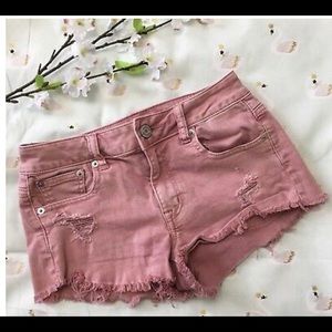 AMERICAN EAGLE Rosy Pink Denim Shorts